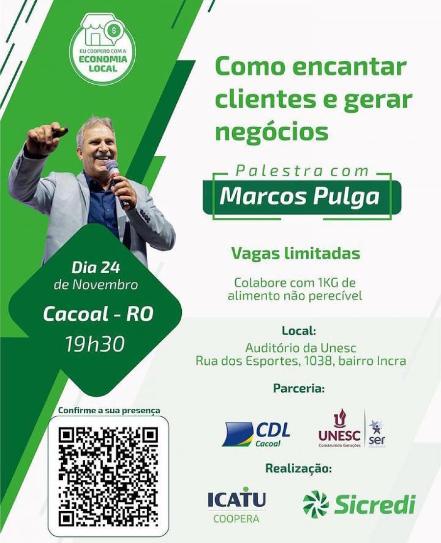 Sicredi e Icatu promovem palestras com Marcos Pulga em Rondônia