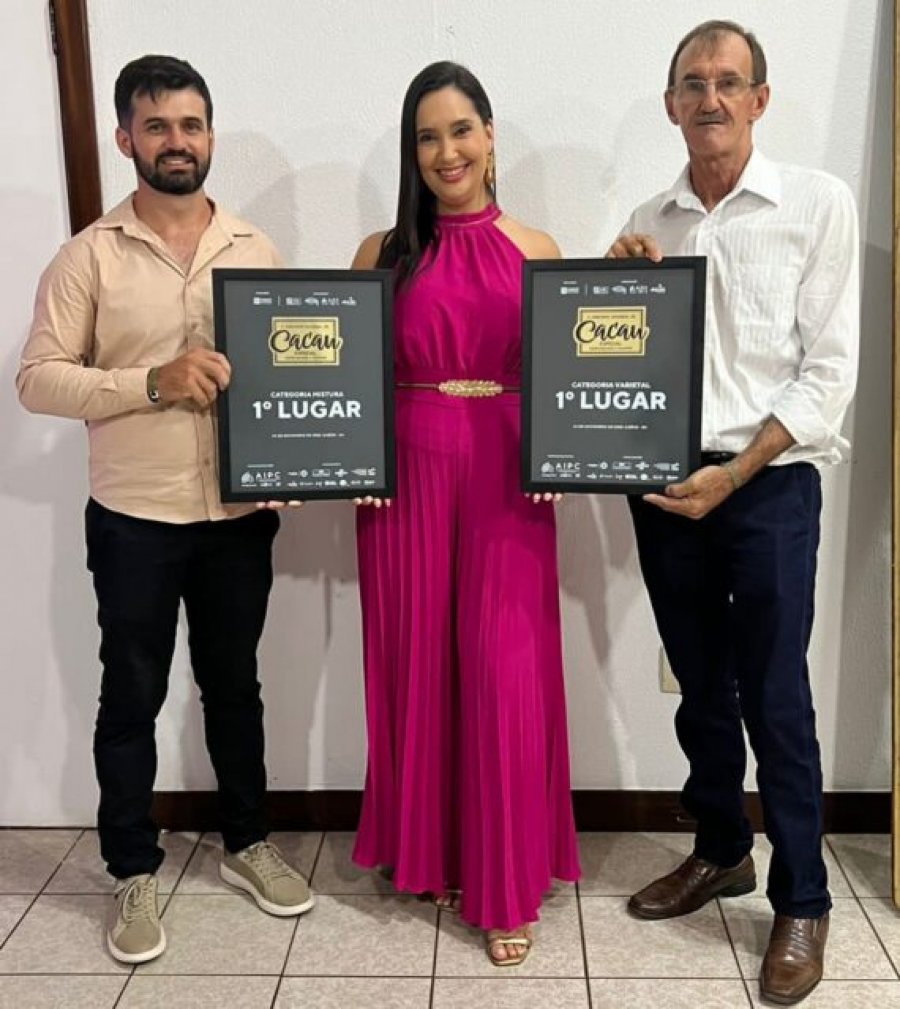 Cacau de Rondônia premiado com o primeiro lugar no Concurso Nacional, nas categorias Varietal e Mistura