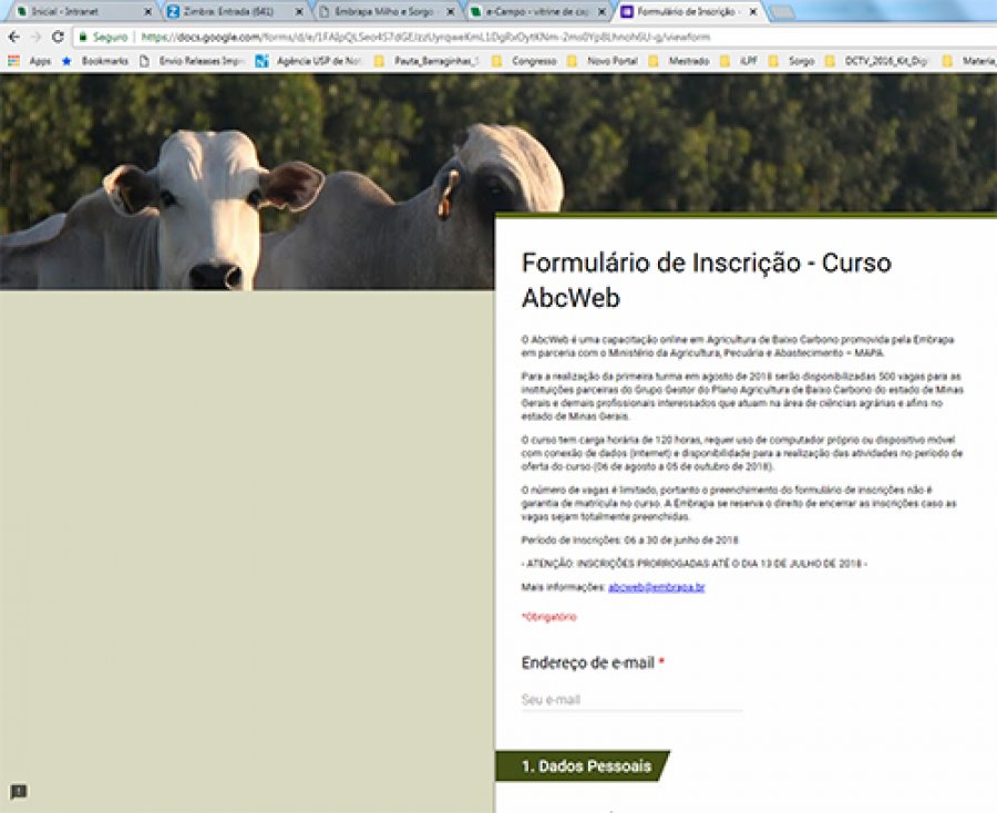 Ministério da Agricultura e Embrapa oferecem vagas gratuitas para capacitação online