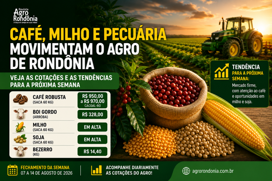 Mercado agro de Rondônia encerra a semana com atenção voltada aos preços